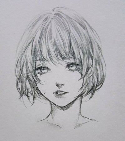 Скетчи девушек с короткими волосами