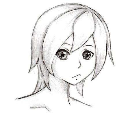 Нарисовать лицо аниме девушки