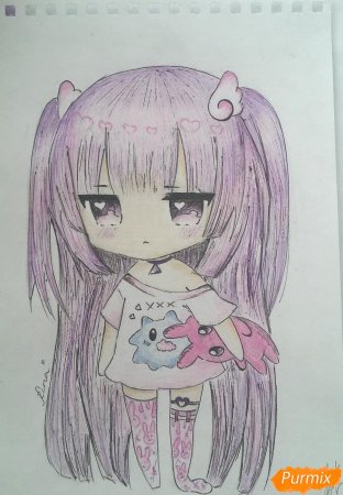 Милые аниме девочки для срисовки карандашом