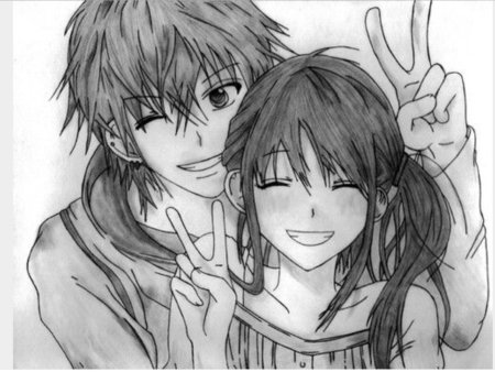 Аниме карандашом любовь