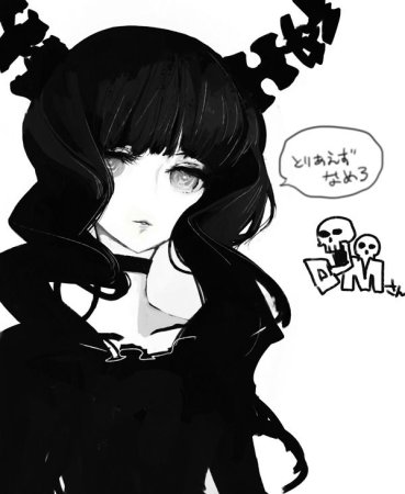 Аниме девушки в чёрном стиле