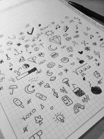 Красивые рисунки в тетради в клеточку