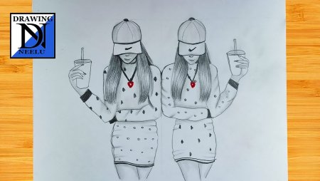 Рисунок для девушки для веселья простым карандашом