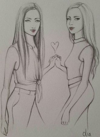 Рисунки подруги карандашом для срисовки