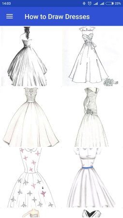 Рисунок платья поэтапно