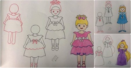 Последовательное рисование кукол