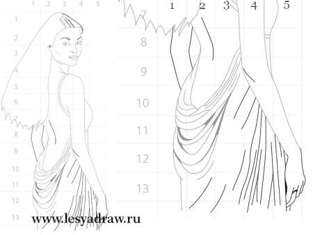 Девушка в красивом платье рисунок поэтапно