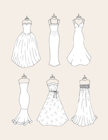 Свадебное платье для рисования