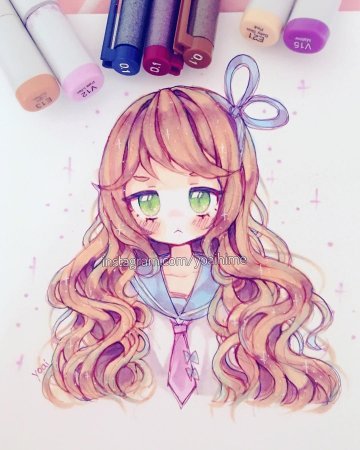 Рисунки маркерами девушки Lighane