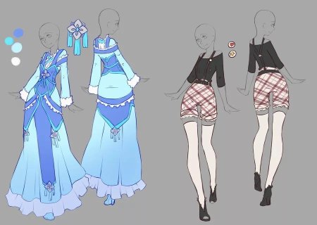 Геншин костюмы референс