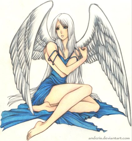 Нарисовать девушку с крыльями