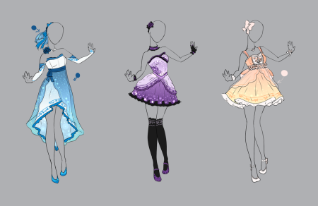 Одежда аниме для рисования платье