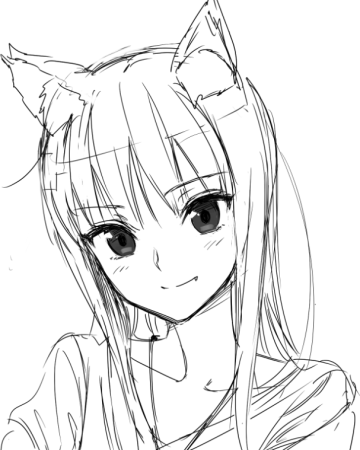 Раскраски аниме девушек с ушками