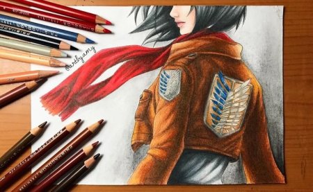 Аниме рисунки цветными карандашами