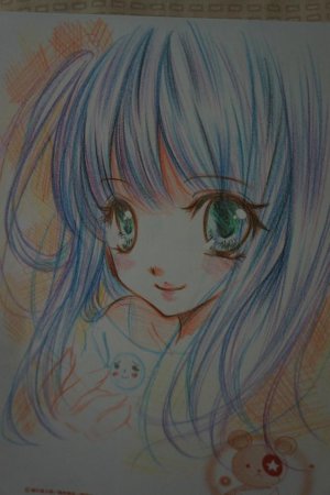 Аниме цветными карандашами