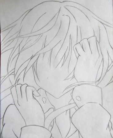 Рисунок плачущей девушки