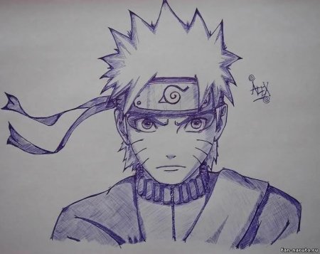 Аниме для срисовки Наруто Узумаки