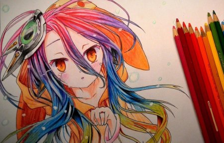 Арт Широ нет игры нет жизни карандашом