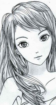 Рисунки аниме девушек карандашом