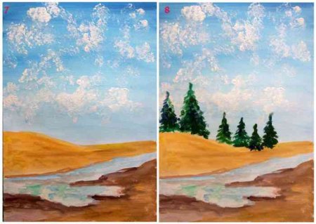 Пейзаж гуашью для начинающих