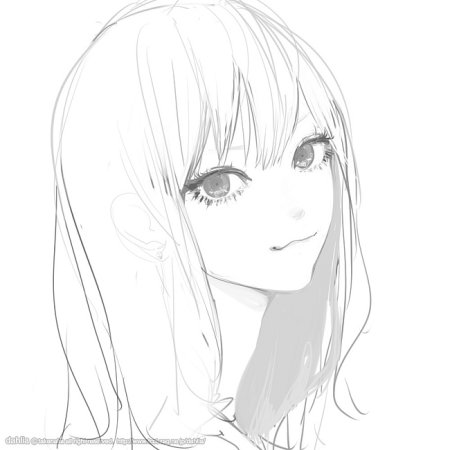 Аниме лицо девушки карандашом