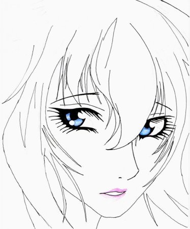Нарисовать лицо аниме девушки