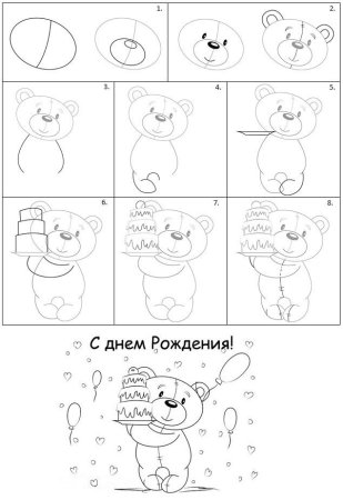 Как нарисовать открытку на день рождения