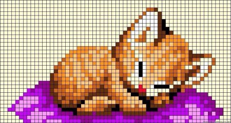 Мультяшные животные по клеточкам