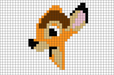 Рисунки по клеточкам лиса