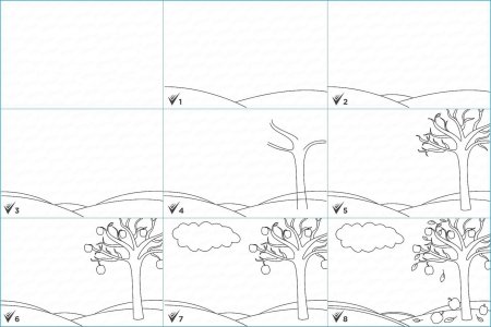 Этапы рисования пейзажа для детей