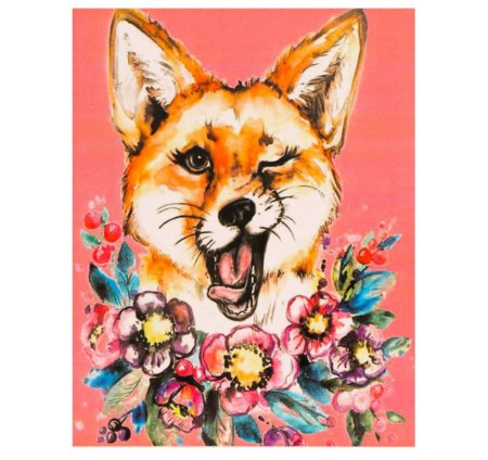 Лиса с веником на голове