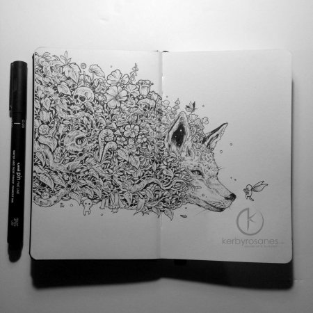 Рисование в скетчбуке животных