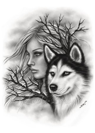 Картина девушка с совой