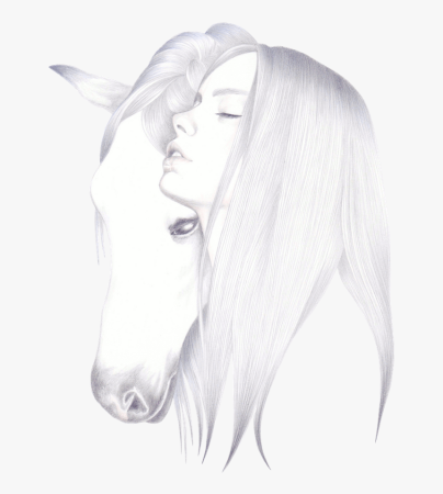 Волк обнимает девушку