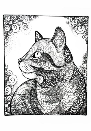 Раскраски антистресс кошки