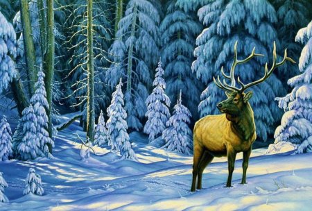 Художник - анималист Paul Krapf олени