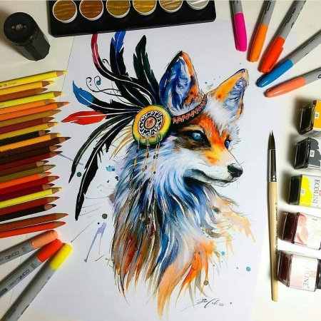 Рисунки животных маркерами