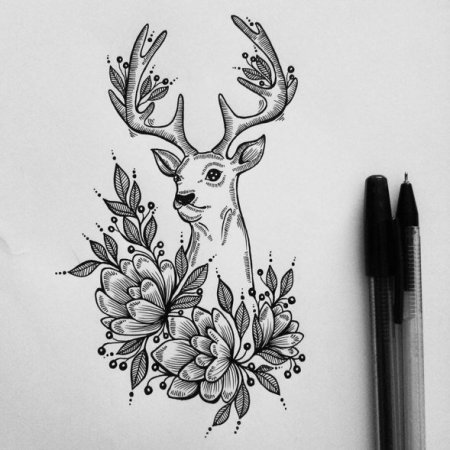 Рисунки чёрным фломастером