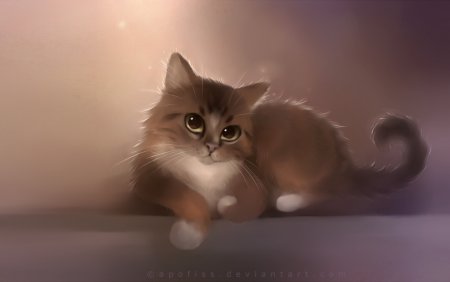Коты цветными карандашами