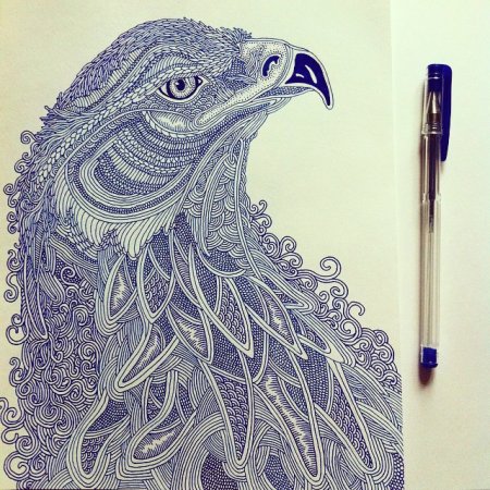 Рисунки гелевыми ручками
