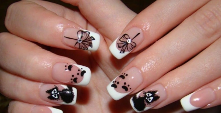 Кошечка на ногтях