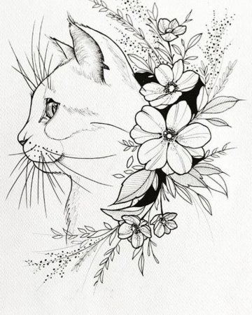 Кошка эскиз