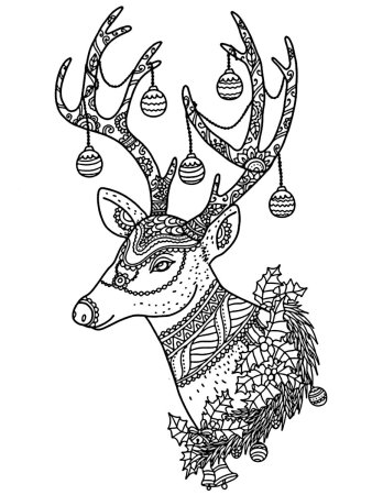 Олень раскраска