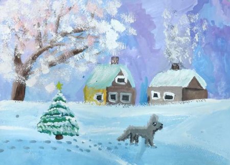 Зимний пейзаж для детей