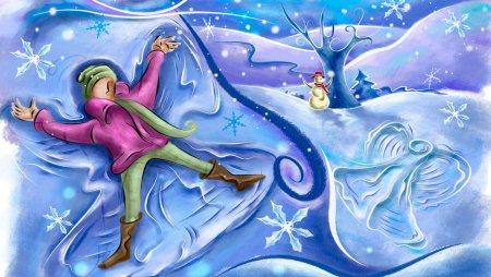 Зимний пейзаж рисунок