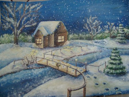 Зимний пейзаж для детей 10 лет