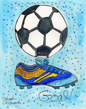 Рисунок гуашью на тему футбол