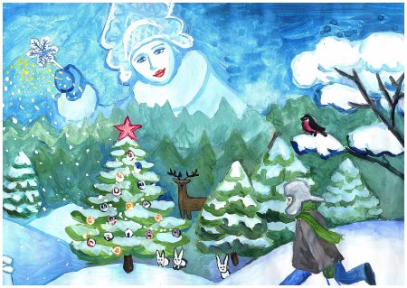 Рисунок на тему зима