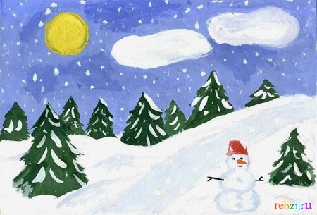 Рисунок на зимнюю тему