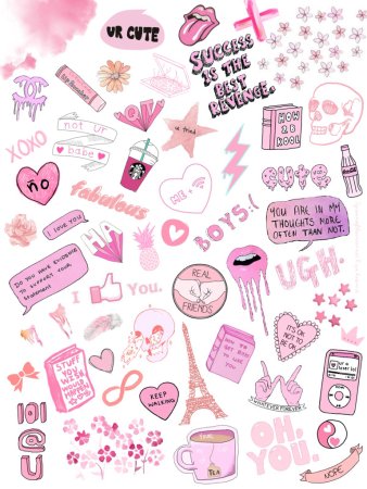 Розовые наклейки для распечатки